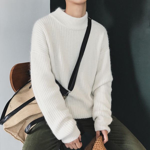 2018 korean autumn winter new men's fashion concise half high collar knitting pullovers casual solid color male sweaters -2xl, White;black
2018 korean autumn winter new men's fashion concise half high collar knitting pullovers casual solid color male sweaters -2xl, White;black