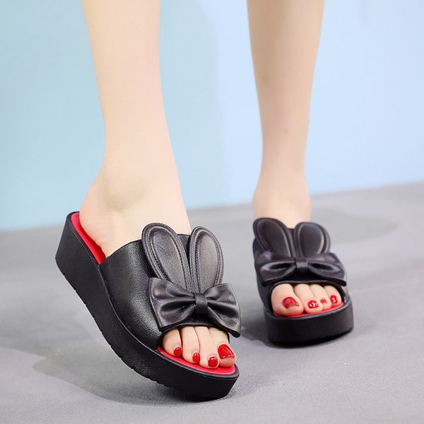 women feminine fashion ears summer babouche mules wedge med heels beach stuffies casual slippers slide shoes jkm8, Black 
women feminine fashion ears summer babouche mules wedge med heels beach stuffies casual slippers slide shoes jkm8, Black