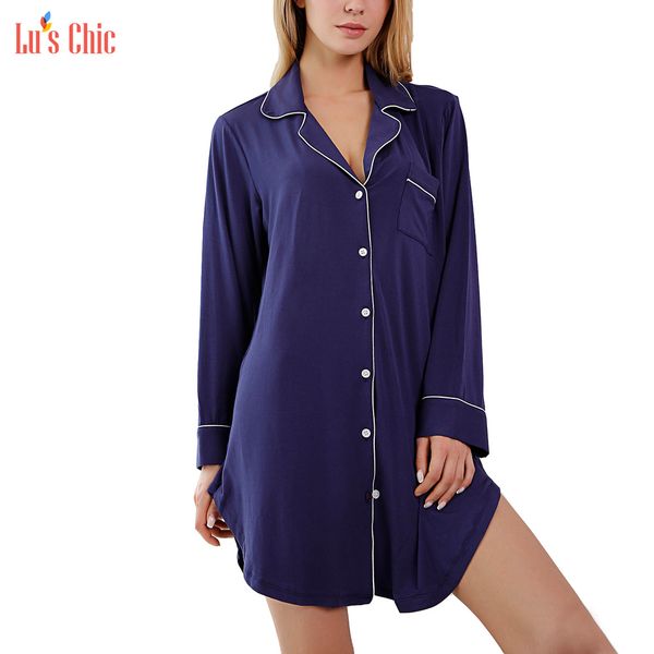 lu's chic women cotton nightshirt long sleeves boyfriend nightgown v neck soft sleepwear dress with pocket, Black;red
lu's chic women cotton nightshirt long sleeves boyfriend nightgown v neck soft sleepwear dress with pocket, Black;red
