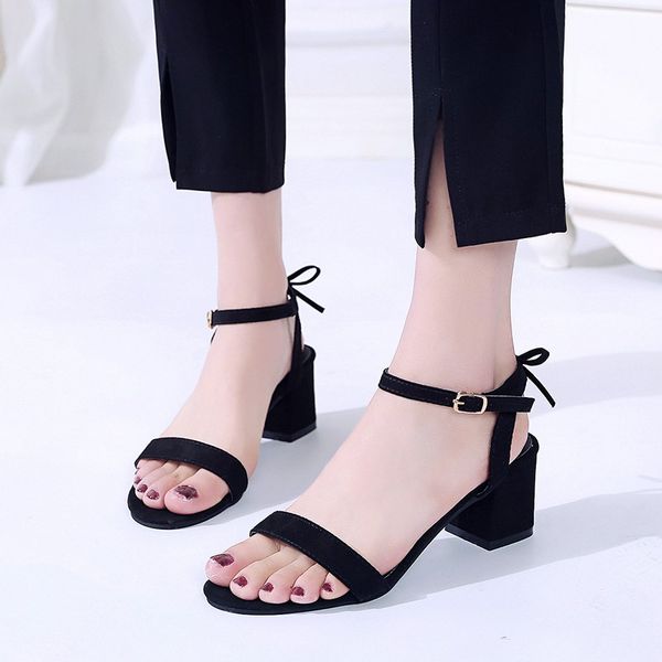 dress shoes summer korean fashion open-toed trend buckle suede elegant banquet women's bowknot roman high heels sandals, Black
dress shoes summer korean fashion open-toed trend buckle suede elegant banquet women's bowknot roman high heels sandals, Black
