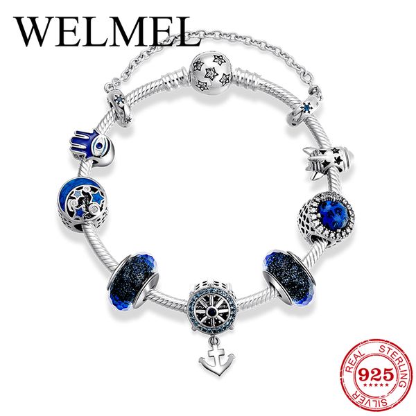 100% real 925 sterling silver charm bracelet wedding jewelry blue enamel crystal glass bead with snake bone bracelets for women, Golden;silver
100% real 925 sterling silver charm bracelet wedding jewelry blue enamel crystal glass bead with snake bone bracelets for women, Golden;silver