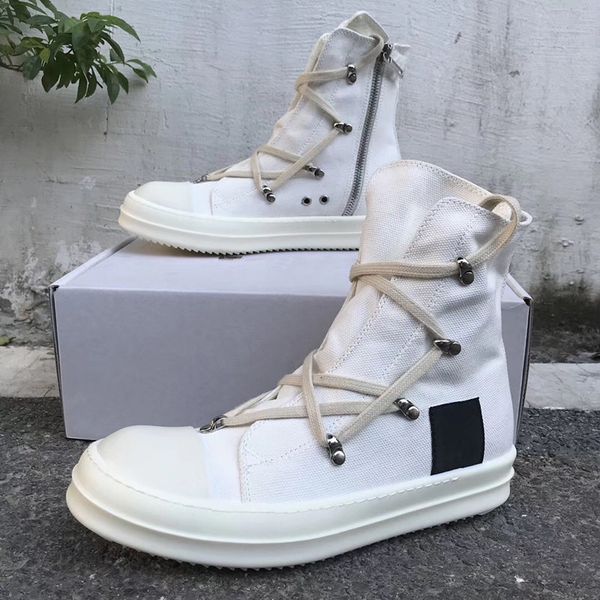 new list high white canvas personality men's boots fashion custom handmade canvas fabric zipper grain leather shoes, Black
new list high white canvas personality men's boots fashion custom handmade canvas fabric zipper grain leather shoes, Black
