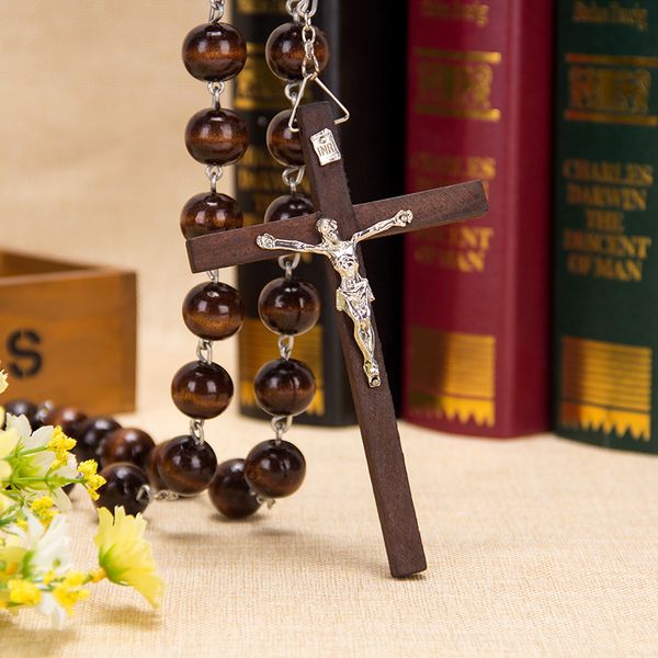 2018 of the big st benedict pope round beads brown wood rosary chain jesus cross rosario religious long necklace 110cm, Silver
2018 of the big st benedict pope round beads brown wood rosary chain jesus cross rosario religious long necklace 110cm, Silver