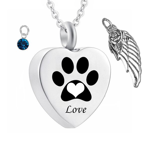 angel wing memorial keepsake ashes urn necklace cremation heart urn necklace pet paw prints birthstone necklace, Silver
angel wing memorial keepsake ashes urn necklace cremation heart urn necklace pet paw prints birthstone necklace, Silver