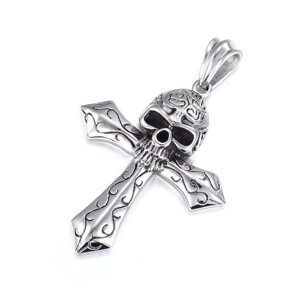 cross skull hip hop pendant stainless steel titanium steel chain necklace fashion man rock hip hop pendant necklace, Silver
cross skull hip hop pendant stainless steel titanium steel chain necklace fashion man rock hip hop pendant necklace, Silver