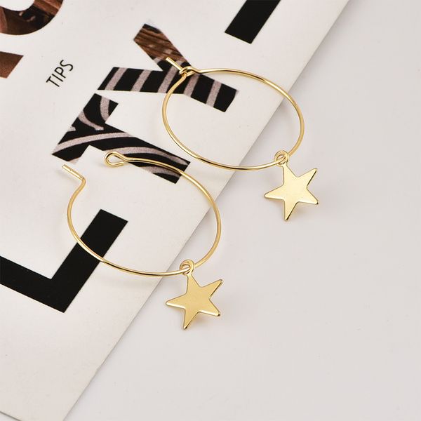 2019 new personality simple pentagram earring female metal star hoop earrings for women girl trendy statement brincos jewelry, Golden;silver
2019 new personality simple pentagram earring female metal star hoop earrings for women girl trendy statement brincos jewelry, Golden;silver