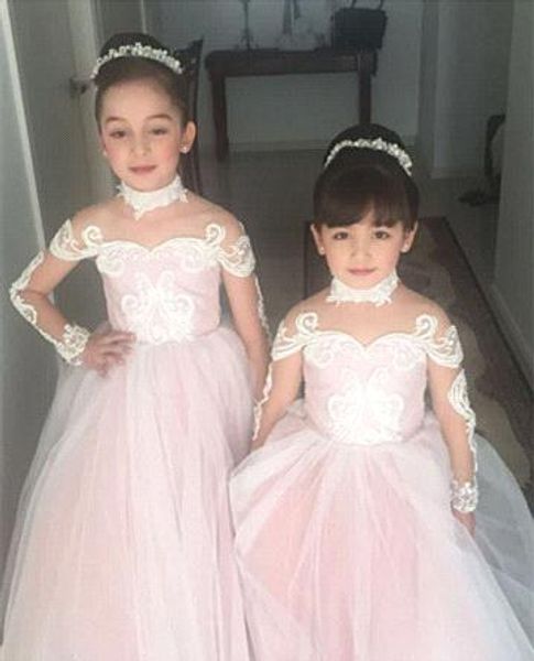 appliqued long sleeves flower girl dress for wedding illusion long sleeve high neck kids party wear birthday party, White;blue
appliqued long sleeves flower girl dress for wedding illusion long sleeve high neck kids party wear birthday party, White;blue