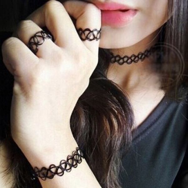 1 set summer style collares women girls vintage stretch tattoo choker necklace set retro gothic punk elastic adjustable stretchy, Silver
1 set summer style collares women girls vintage stretch tattoo choker necklace set retro gothic punk elastic adjustable stretchy, Silver