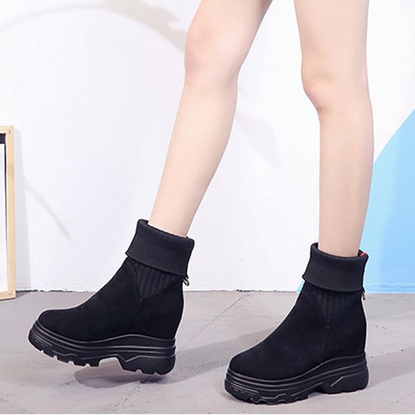 women boots retro ankle boots women winter warm elastic stocking shoes chunky heel non-slip flat 2019 new, Black
women boots retro ankle boots women winter warm elastic stocking shoes chunky heel non-slip flat 2019 new, Black