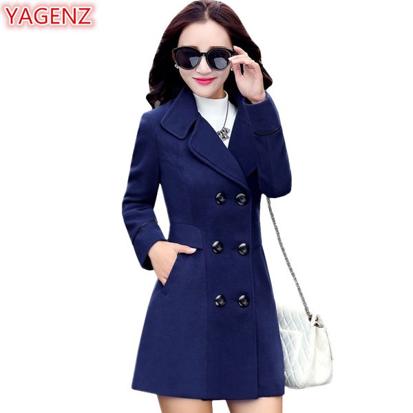 yagenz blends woolens overcoat female coat autumn winter coats and jackets women plus size coat women's wool coats long 647, Black
yagenz blends woolens overcoat female coat autumn winter coats and jackets women plus size coat women's wool coats long 647, Black