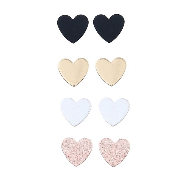 new 4-piece fashion color white black gold pink love ear studs set women's fashion accessories wholesale, Golden;silver
new 4-piece fashion color white black gold pink love ear studs set women's fashion accessories wholesale, Golden;silver