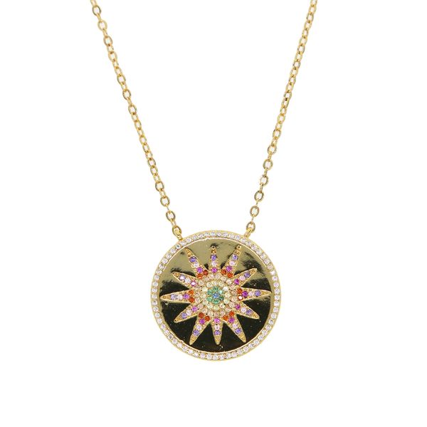wholesale- engraved round coin necklace for women 2018 fashion trend jewelry north star rainbow cz paved disco charm chain party jewelry, Silver
wholesale- engraved round coin necklace for women 2018 fashion trend jewelry north star rainbow cz paved disco charm chain party jewelry, Silver