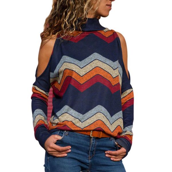 cold shoulder striped women blouses casual turtleneck jumper pullover print long sleeve shirt blusas camisas mujer, White
cold shoulder striped women blouses casual turtleneck jumper pullover print long sleeve shirt blusas camisas mujer, White