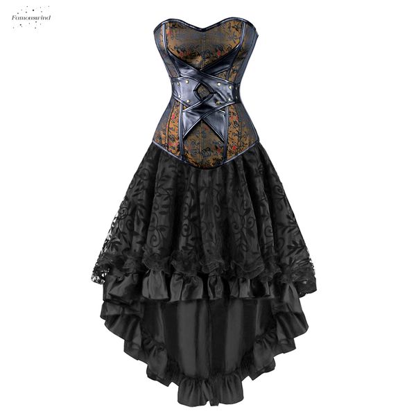 womens bustiers gothic victorian steampunk corset leather overbust corsets and dress skirt party waist trainer, Black;white
womens bustiers gothic victorian steampunk corset leather overbust corsets and dress skirt party waist trainer, Black;white