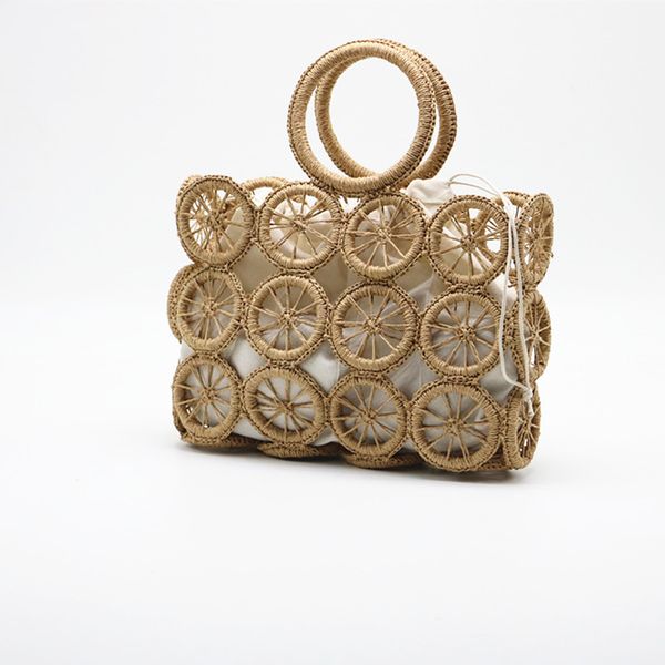 new hand wheel straw bag handmade woven bag