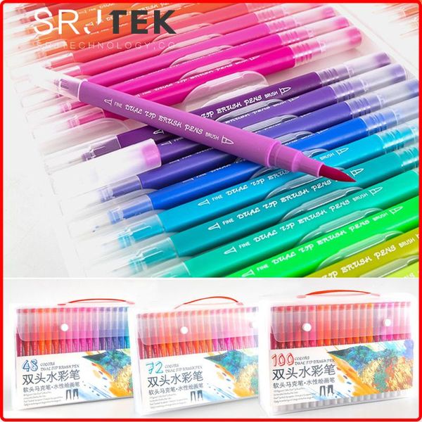 48-100colors fineliner art marker pens dual tip drawing painting watercolor soft brush marker pen school supplies manga markers
48-100colors fineliner art marker pens dual tip drawing painting watercolor soft brush marker pen school supplies manga markers