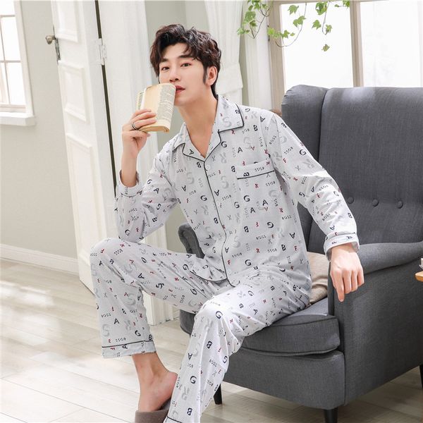 2019 spring men pajamas long sleeve men's pajama sets cardigan casual sleepwear fashion pyjamas plus size pant set homewear, Black;brown
2019 spring men pajamas long sleeve men's pajama sets cardigan casual sleepwear fashion pyjamas plus size pant set homewear, Black;brown