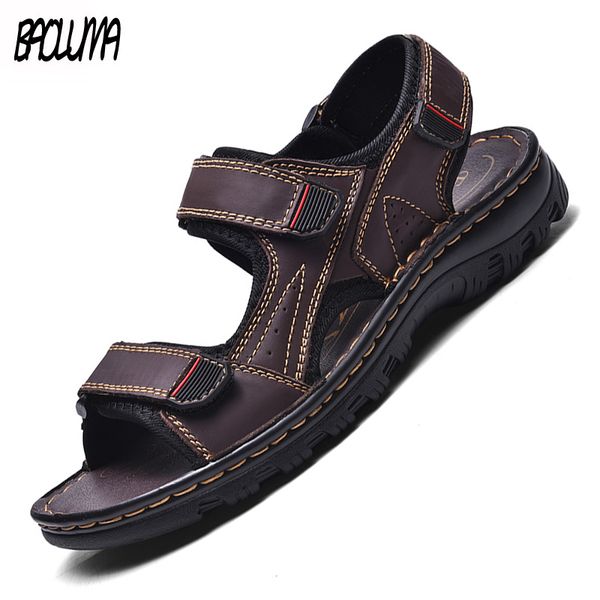 fashion summer men's sandals quality leather men beach sandals outdoor non-slip mens wading shoes summer mens gladiator, Black
fashion summer men's sandals quality leather men beach sandals outdoor non-slip mens wading shoes summer mens gladiator, Black