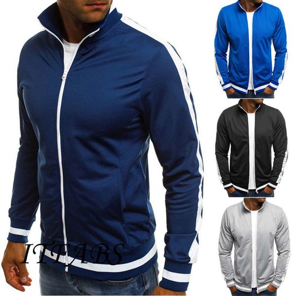 mens long sleeve baseball slim jacket full zipper autumn funnel neck pull over coat s-xl, Black;brown
mens long sleeve baseball slim jacket full zipper autumn funnel neck pull over coat s-xl, Black;brown