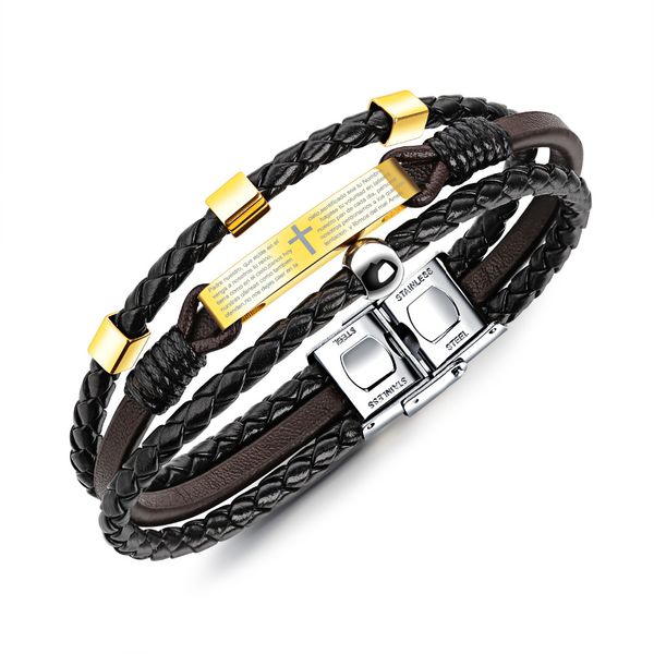 queen66 2020 multilayer cross & bible bracelet for men brown leather gold color handmade braided rope male jewelry gift, Black
queen66 2020 multilayer cross & bible bracelet for men brown leather gold color handmade braided rope male jewelry gift, Black