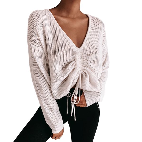 2019 women's jumper suit winter casual white long sleeve jumper v neck sweaters blouse knit sweater women, White;black
2019 women's jumper suit winter casual white long sleeve jumper v neck sweaters blouse knit sweater women, White;black