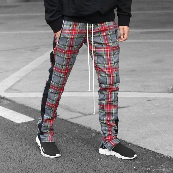 brand new fashion mens ankle zipper plaid track pants long drawstring zipper pockets elastic waist trousers streetwear outfits, Black
brand new fashion mens ankle zipper plaid track pants long drawstring zipper pockets elastic waist trousers streetwear outfits, Black
