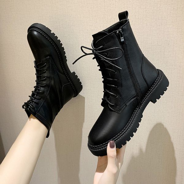 women's rubber boots fashion womens shoes 2019 boots-women winter footwear booties ladies round toe zipper lace up flat heel, Black
women's rubber boots fashion womens shoes 2019 boots-women winter footwear booties ladies round toe zipper lace up flat heel, Black