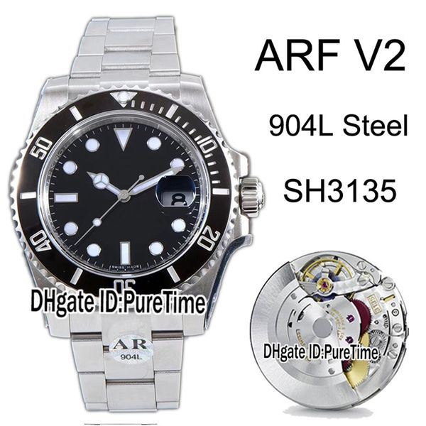 new arf v2 904l steel case eta cal sh3135 automatic mens watch black ceramic bezel black dial 904l bracelet super edition puretime a01, Slivery;brown
new arf v2 904l steel case eta cal sh3135 automatic mens watch black ceramic bezel black dial 904l bracelet super edition puretime a01, Slivery;brown
