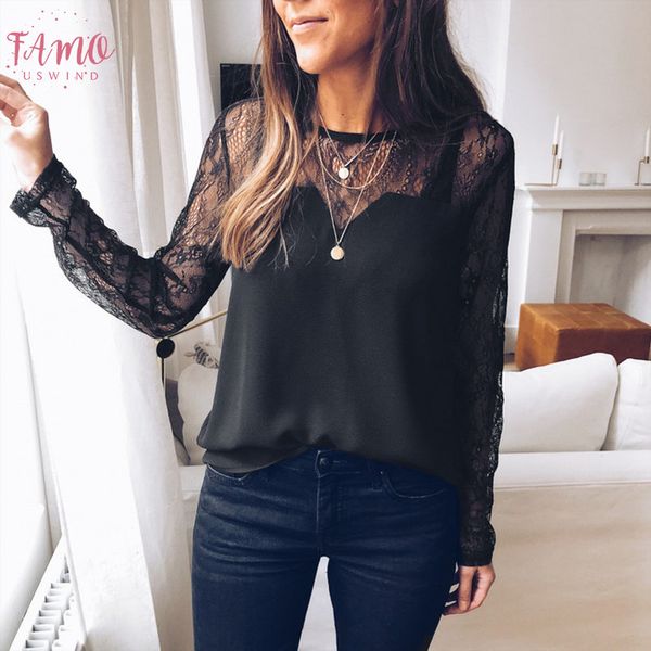 black transparent blouse women casual lace stitching hollow out long sleeve pullover solid shirt blouses female b, White
black transparent blouse women casual lace stitching hollow out long sleeve pullover solid shirt blouses female b, White