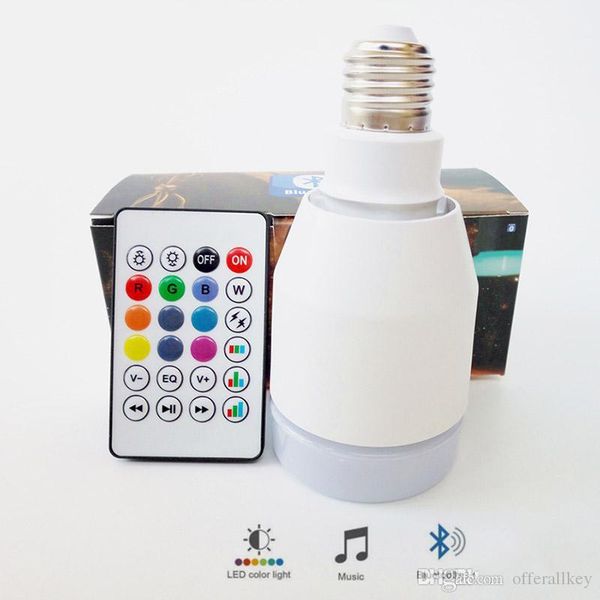 new rgb led lamp e27 110v 220v rgbw led bulb 7w wireless bluetooth speaker music smart led night light 24 keys remote controller
new rgb led lamp e27 110v 220v rgbw led bulb 7w wireless bluetooth speaker music smart led night light 24 keys remote controller