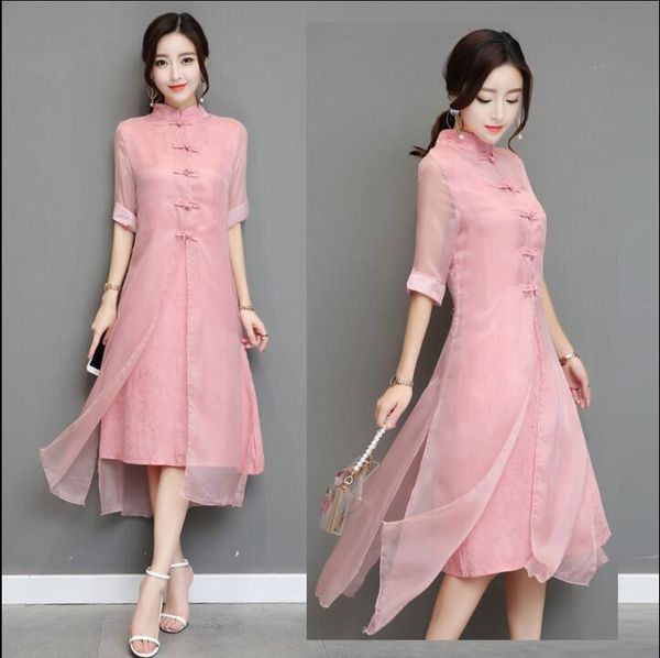 2018 new ao dai cheongsam folk style vietnam chiffon women chinese traditional dress summer, Red
2018 new ao dai cheongsam folk style vietnam chiffon women chinese traditional dress summer, Red