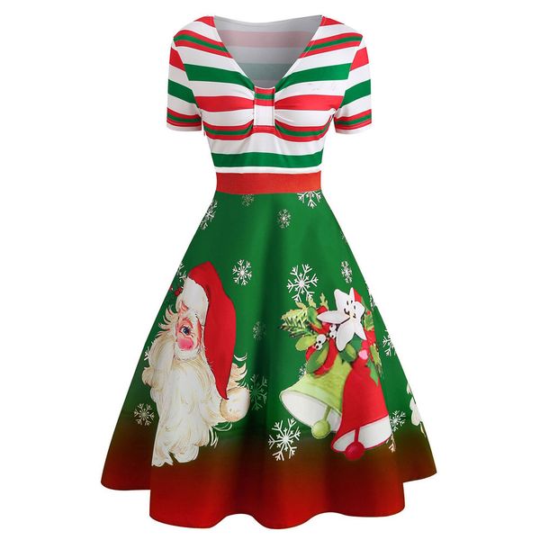 feitong 2018 fashion womens christmas santa claus stripe print v-neck vintage swing dress, Black;gray
feitong 2018 fashion womens christmas santa claus stripe print v-neck vintage swing dress, Black;gray