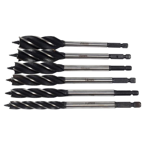 6pcs woodworking tools 4 twist drill bit set steels open shallow hole spiral drill bits for wood 10-20 mm
6pcs woodworking tools 4 twist drill bit set steels open shallow hole spiral drill bits for wood 10-20 mm