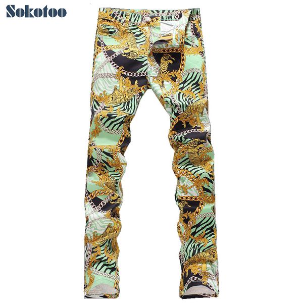 sokotoo men's fashion tiger chain print jeans male slim fit thin denim pants long trousers y19072301, Blue
sokotoo men's fashion tiger chain print jeans male slim fit thin denim pants long trousers y19072301, Blue