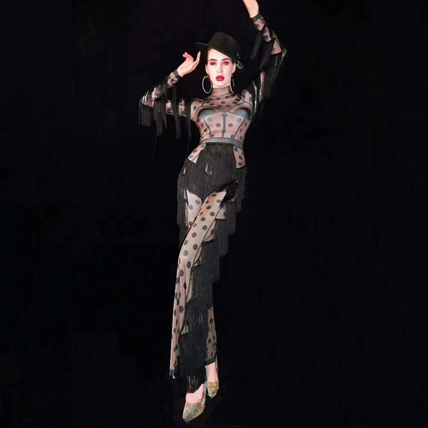 gogo dance wear black nude fringe jumpsuit women's prom roupa feminina big leggings outfit bar women singer stage clothes l3060, Black;red
gogo dance wear black nude fringe jumpsuit women's prom roupa feminina big leggings outfit bar women singer stage clothes l3060, Black;red