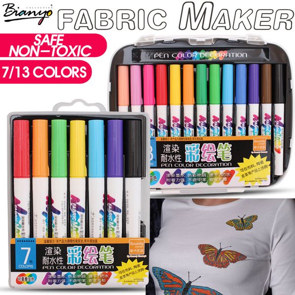 bianyo 7/13 colors fabric textile marker watercolor sketch pen set for artist t-shirt painting liner school stationery supplies
bianyo 7/13 colors fabric textile marker watercolor sketch pen set for artist t-shirt painting liner school stationery supplies
