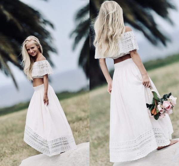 fashion two pieces bohemian flower girls dresses for wedding off the shoulder country designer lace a line first communion dress new, White;blue
fashion two pieces bohemian flower girls dresses for wedding off the shoulder country designer lace a line first communion dress new, White;blue