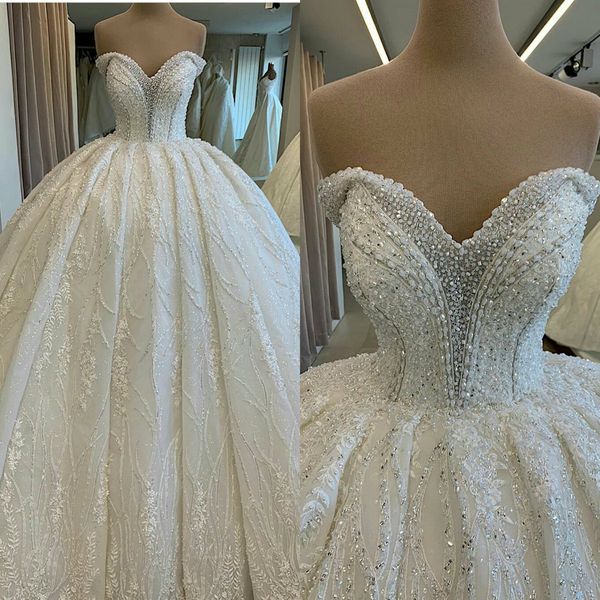 2020 luxury ball gown wedding dresses appliques pearls beaded strapless wedding dress bridal gowns sweep train custom made robes de mariée, White
2020 luxury ball gown wedding dresses appliques pearls beaded strapless wedding dress bridal gowns sweep train custom made robes de mariée, White