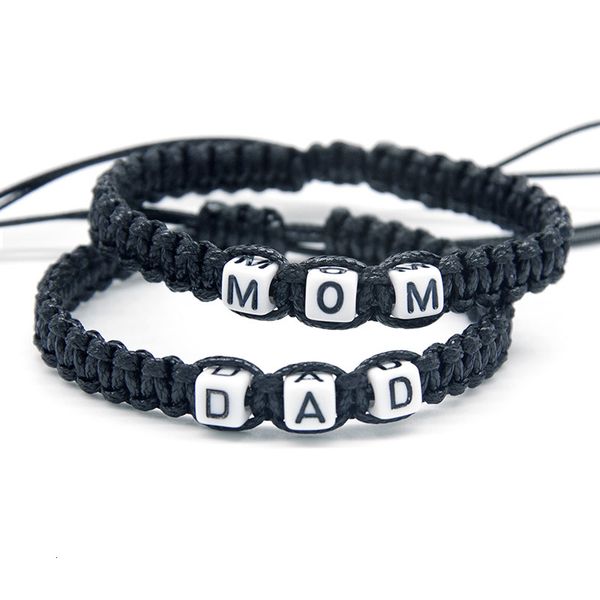 2pcs/pair mom and dad bracelets black rope chains handmade mother father jewelry charm bracelet decorative gifts accessories, Golden;silver
2pcs/pair mom and dad bracelets black rope chains handmade mother father jewelry charm bracelet decorative gifts accessories, Golden;silver