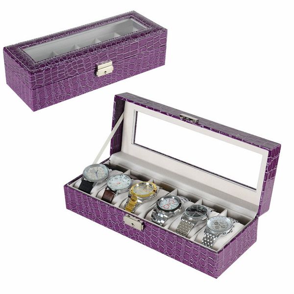 watch box 6 grids jewelry organizer box luxury pu leather watch display case storage gift for watches organizer caja reloj, Black;blue
watch box 6 grids jewelry organizer box luxury pu leather watch display case storage gift for watches organizer caja reloj, Black;blue