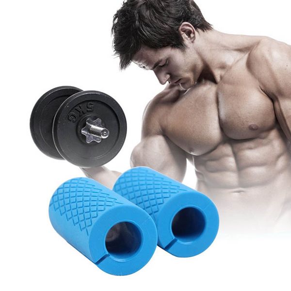 

barbell dumbbell grips thick bar handles silicone anti-slip protect pad pull up weightlifting support 1 pair