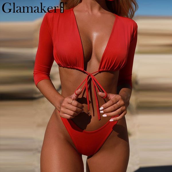 glamaker half sleeve bathing suit women high waist lace up swimwear set push up female bathers v neck swimsuit bathing suit, Black;white
glamaker half sleeve bathing suit women high waist lace up swimwear set push up female bathers v neck swimsuit bathing suit, Black;white