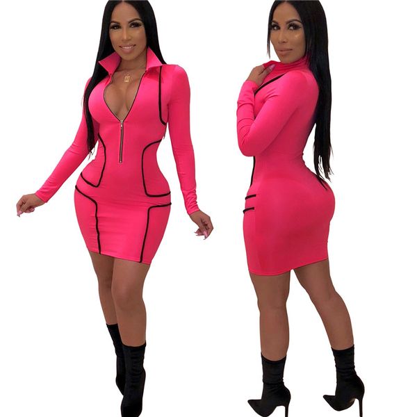 women designer dresses deep v neck bodycon dresses front zipper designer slim fit pencil dress, Black;gray
women designer dresses deep v neck bodycon dresses front zipper designer slim fit pencil dress, Black;gray