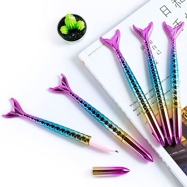 Creative Mermaid 1.0mm Ballpoint Pen Blue Ink Ball Pen Office Signature Pen School Student Writing Stationery Luxury Pens