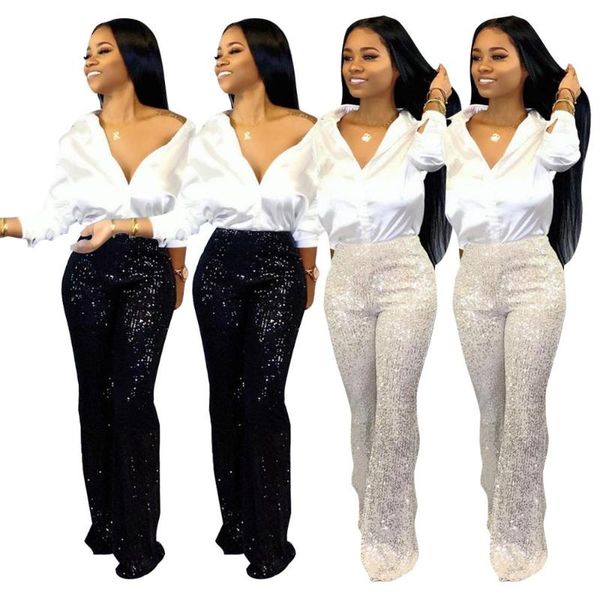 women silver glitter high waist wide leg pants women winter trousers casual flare pant f367, Black;white
women silver glitter high waist wide leg pants women winter trousers casual flare pant f367, Black;white
