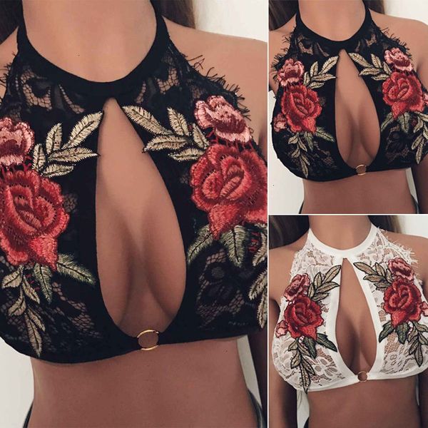 women fashion lady lace floral embroiedry tanks short lace up crop embroidery s xl size, White
women fashion lady lace floral embroiedry tanks short lace up crop embroidery s xl size, White