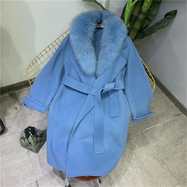 woman long wool coat elegant blend coats natural real fur collar double faced wool jacket, Black
woman long wool coat elegant blend coats natural real fur collar double faced wool jacket, Black