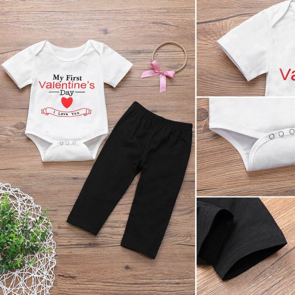 3pcs valentine's day letter print infant baby girl cloth long sleeve romper pants headband outfit clothes set, White
3pcs valentine's day letter print infant baby girl cloth long sleeve romper pants headband outfit clothes set, White