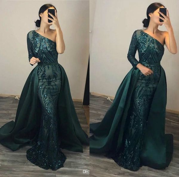 hunter green sparkly sequined evening dresses long sleeves one shoulder overskirt prom dresses custom made mermaid formal gowns, Black;red
hunter green sparkly sequined evening dresses long sleeves one shoulder overskirt prom dresses custom made mermaid formal gowns, Black;red