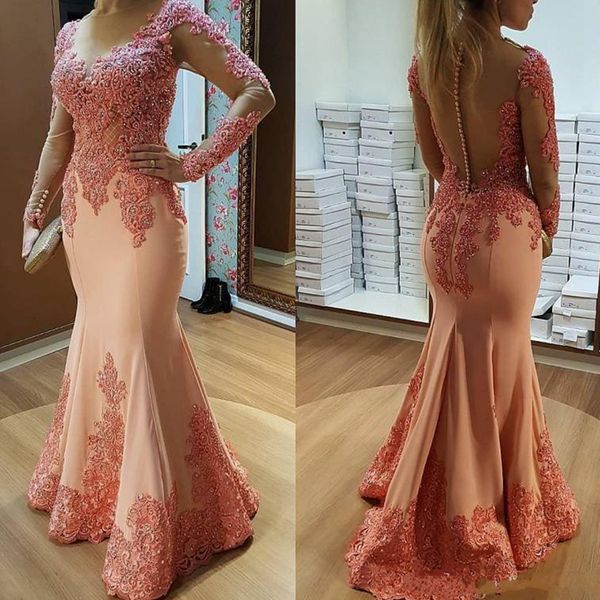 formal mermaid prom dresses long sleeve sheer scoop neck beaded lace applique formal evening dress 2019 new party gowns, White;black
formal mermaid prom dresses long sleeve sheer scoop neck beaded lace applique formal evening dress 2019 new party gowns, White;black
